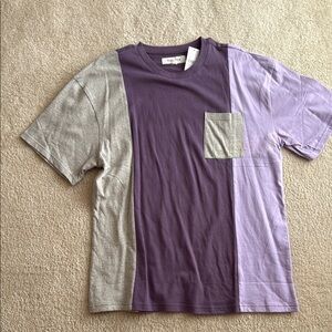 PacSun Colorblock Short Sleeve Tee in Purple and Gray